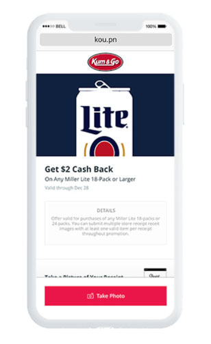 App image showing alcohol coupon