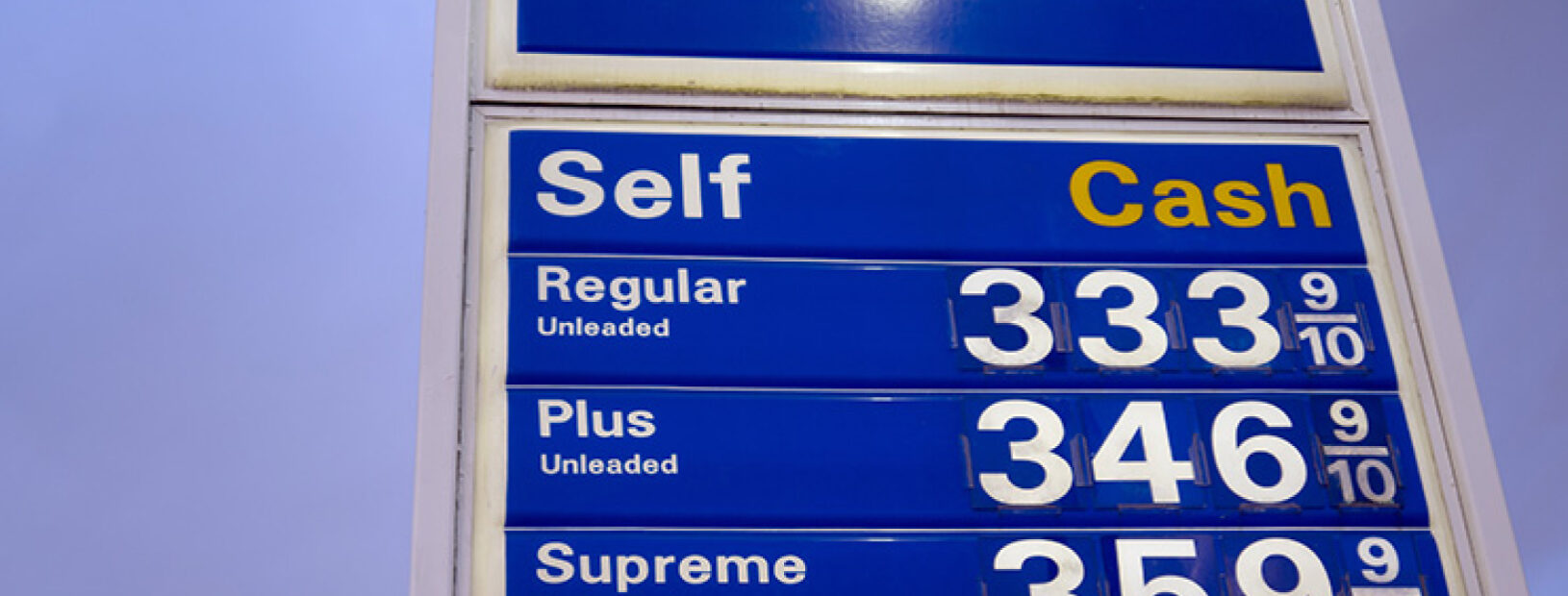 Close-up of gas prices at fuel c-store