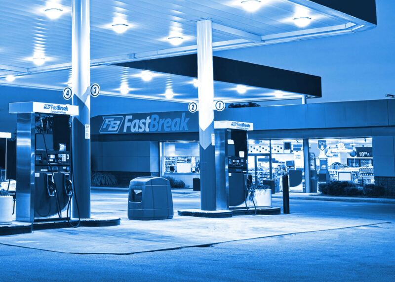 Exterior of FastBreak convenience store
