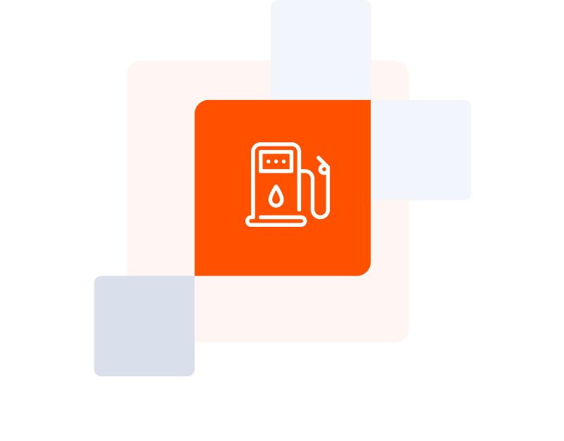 Gas icon with orange background 