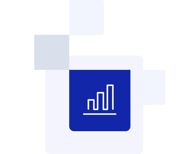 graph icon on blue background