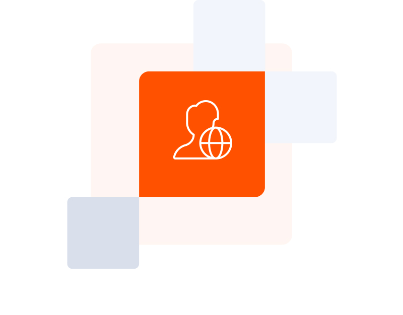 Person and globe on white background statistical graphic icon.