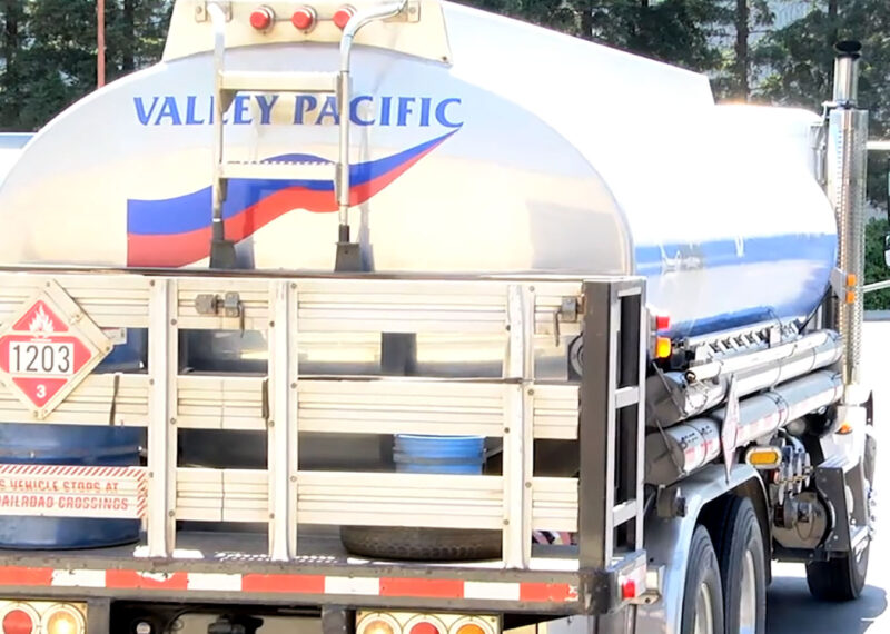 Rear view of a Valley Pacific truck