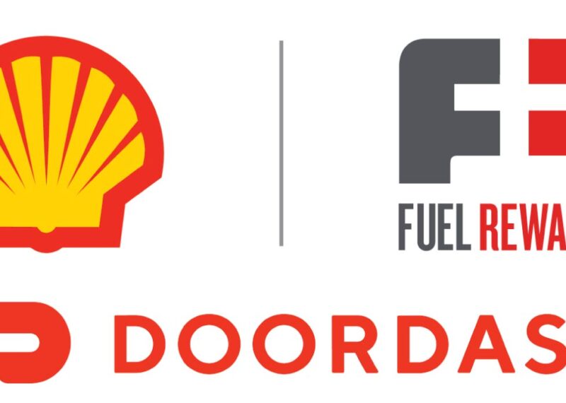 Shell, Fuel Rewards and Doordash logos