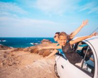 Family on vacation travel by car. Summer holiday and car travel concept