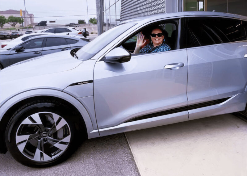 Bethany Allee drives out of dealership with new EV