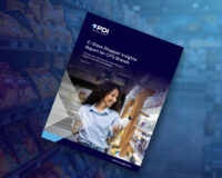 Cover of the 'C-Store Shopper Insights Report for CPG Brands' by PDI Technologies, featuring a woman shopping in a convenience store.