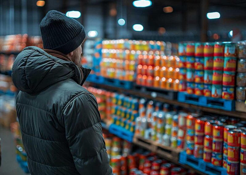 c-store customer shopping in aisle