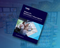 Cover image of the PDI Technologies guide titled “Always On: Optimizing C-Store Uptime,” featuring two women shopping in a convenience store with bright cool-toned design elements in the background.