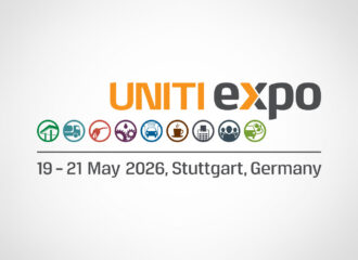 UNITI expo 2026 logo, 05/19/26 05/21/26 Stuttgart, Germany Messe Stuttgart