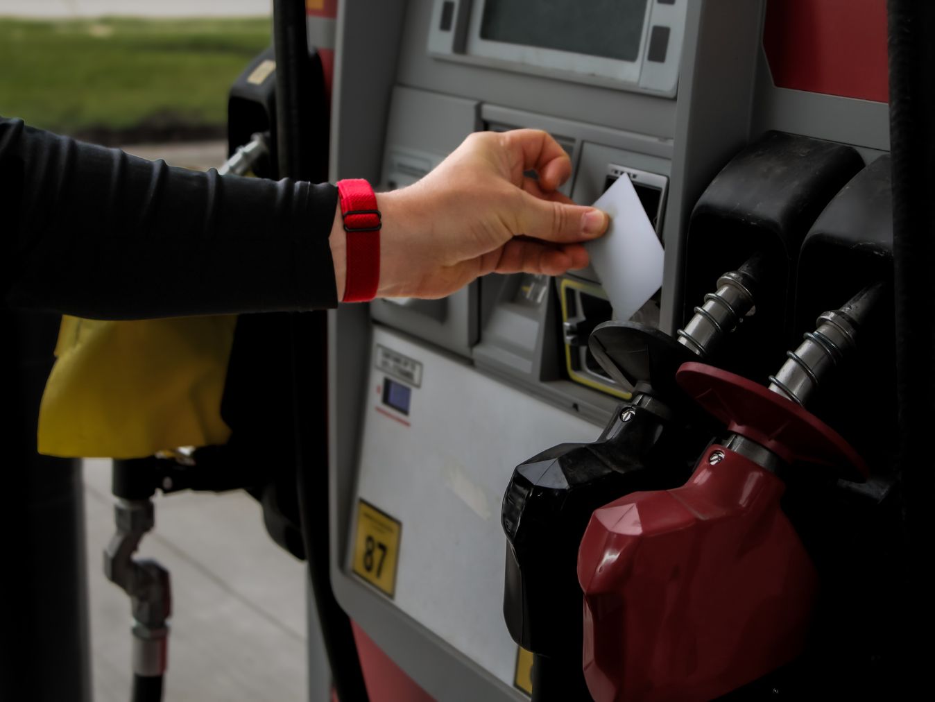 Fleet driver using private label fuel card at gas station payment terminal