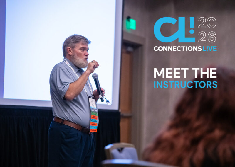 Instructor speaking with attendees in Connections Live Engagement session